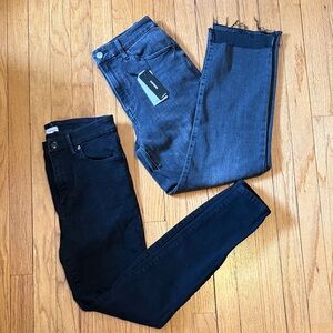 lot of 2 jeans- good american always fits 6-12 & express flexx 6-10